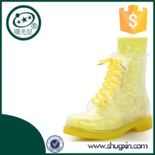 Las mujeres dulces de la buena calidad estilo deportivo tobillo zapatos de plataforma de cuña botas de lluvia B-817